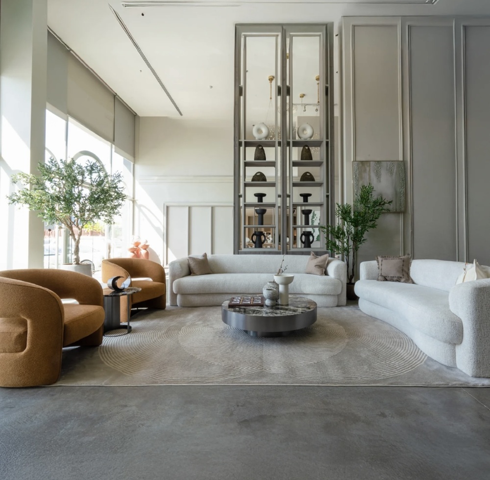 طقم كنب ريتا - بيج وبرتقالي